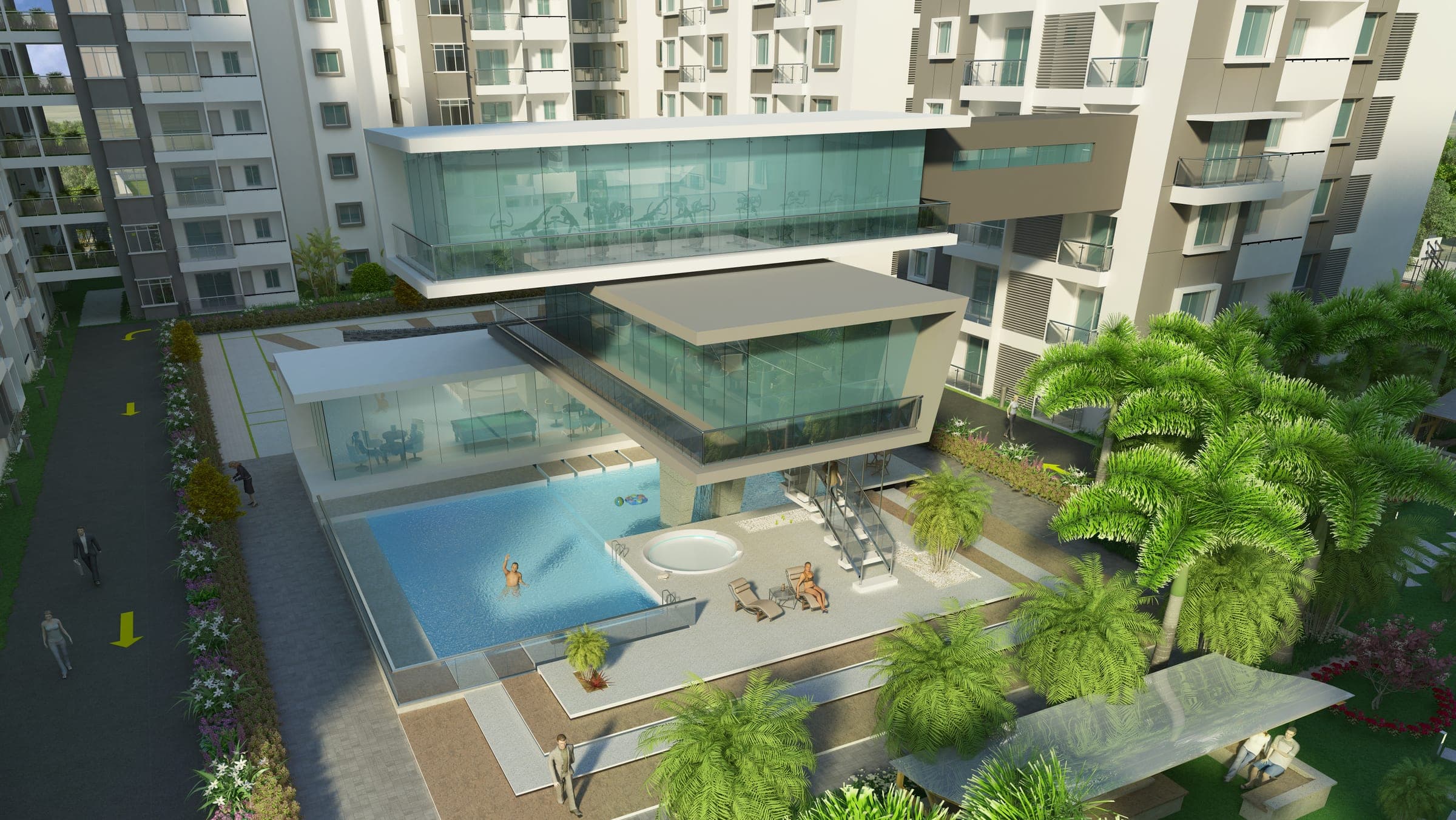 Disha Windsor Gardens — clubhouse and swimming pool